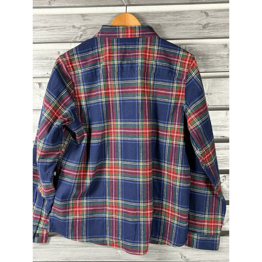 LL Bean Flannel Shirt Women M Relaxed Fit Scotch Plaid Long Sleeve Button Up NEW - Picture 5 of 8